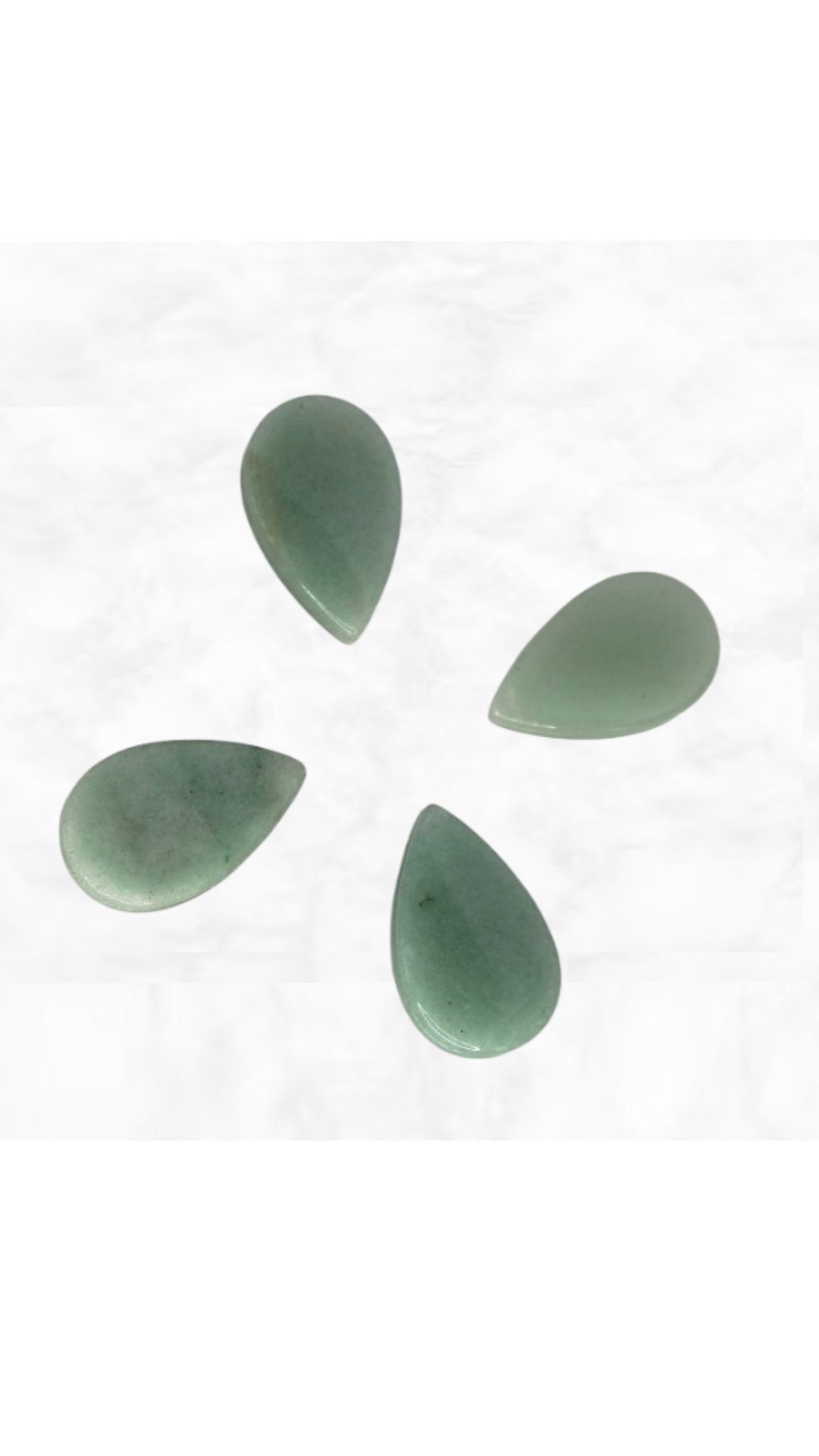 PIEDRA RANURADA CUARZO VERDE NATURAL DE 24X15MM GOTA