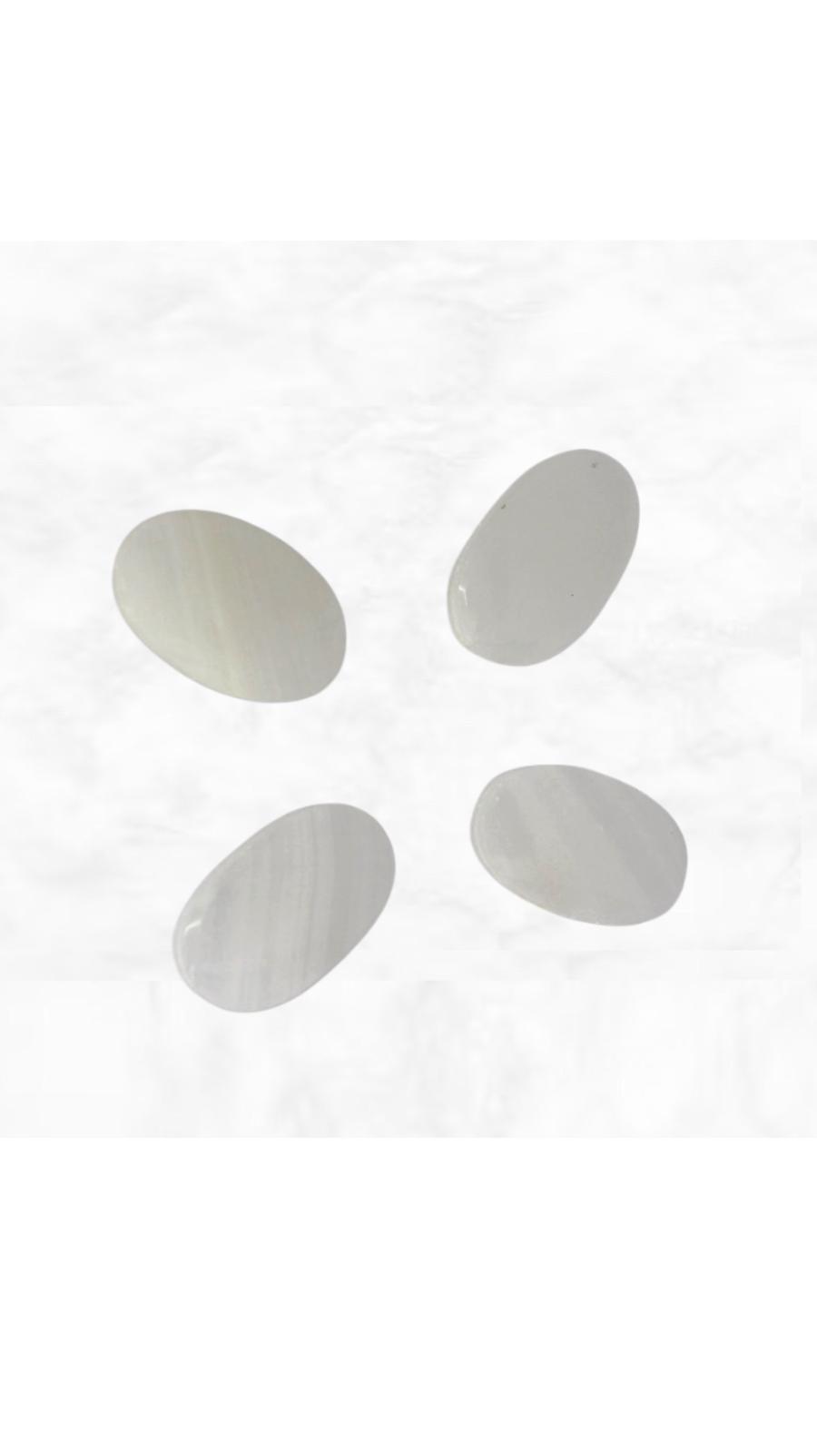 PIEDRA RANURADA ONIX BLANCO NATURAL DE 25X16MM OVAL