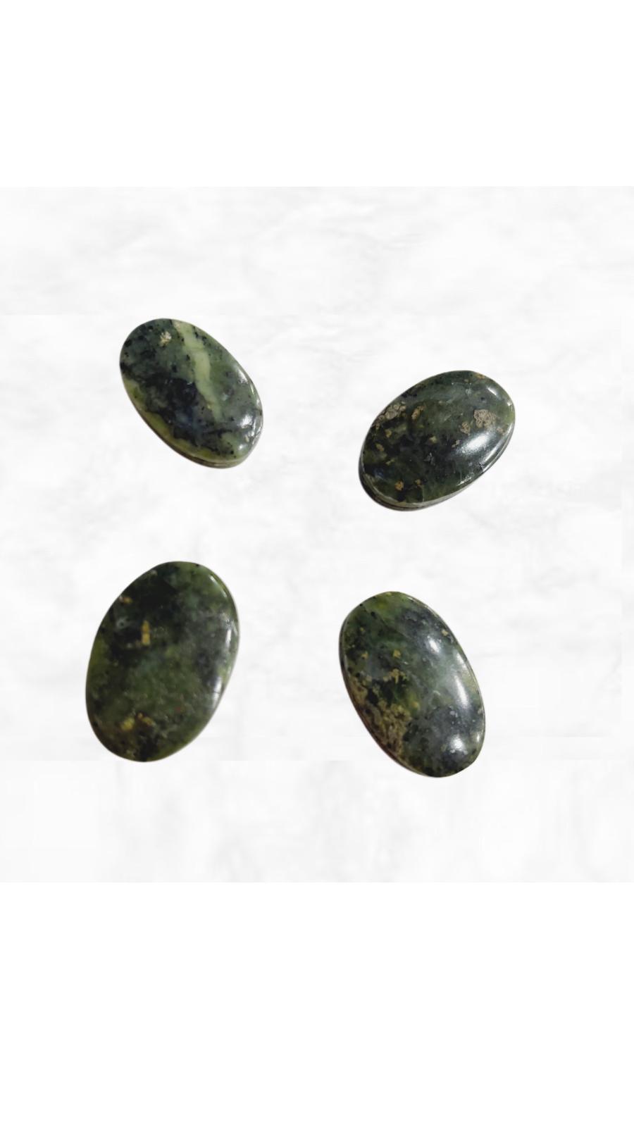 PIEDRA RANURADA NEFRITA NATURAL DE 25X16MM OVAL