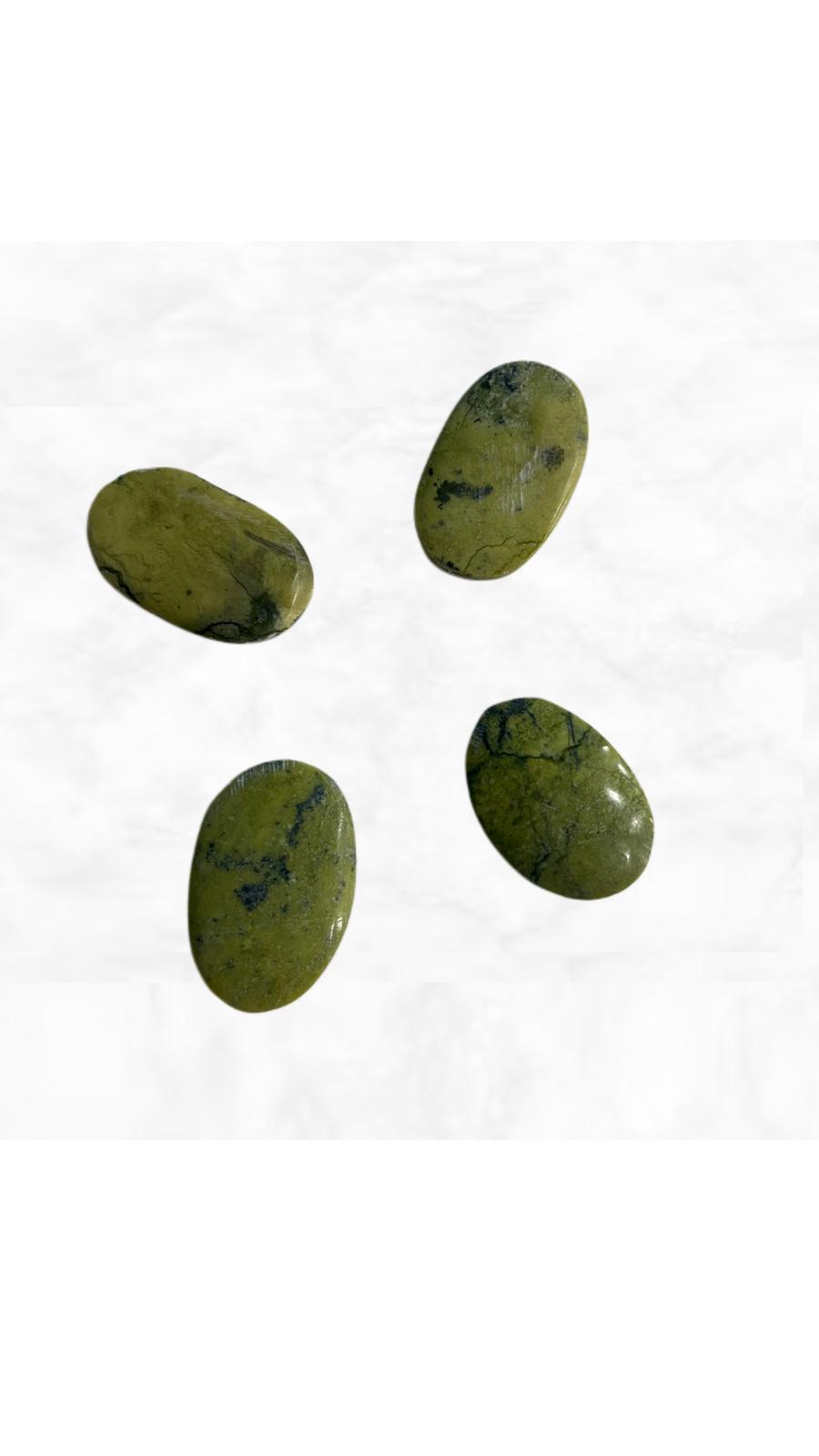 PIEDRA RANURADA SERPENTINA NATURAL DE 25X16MM OVAL