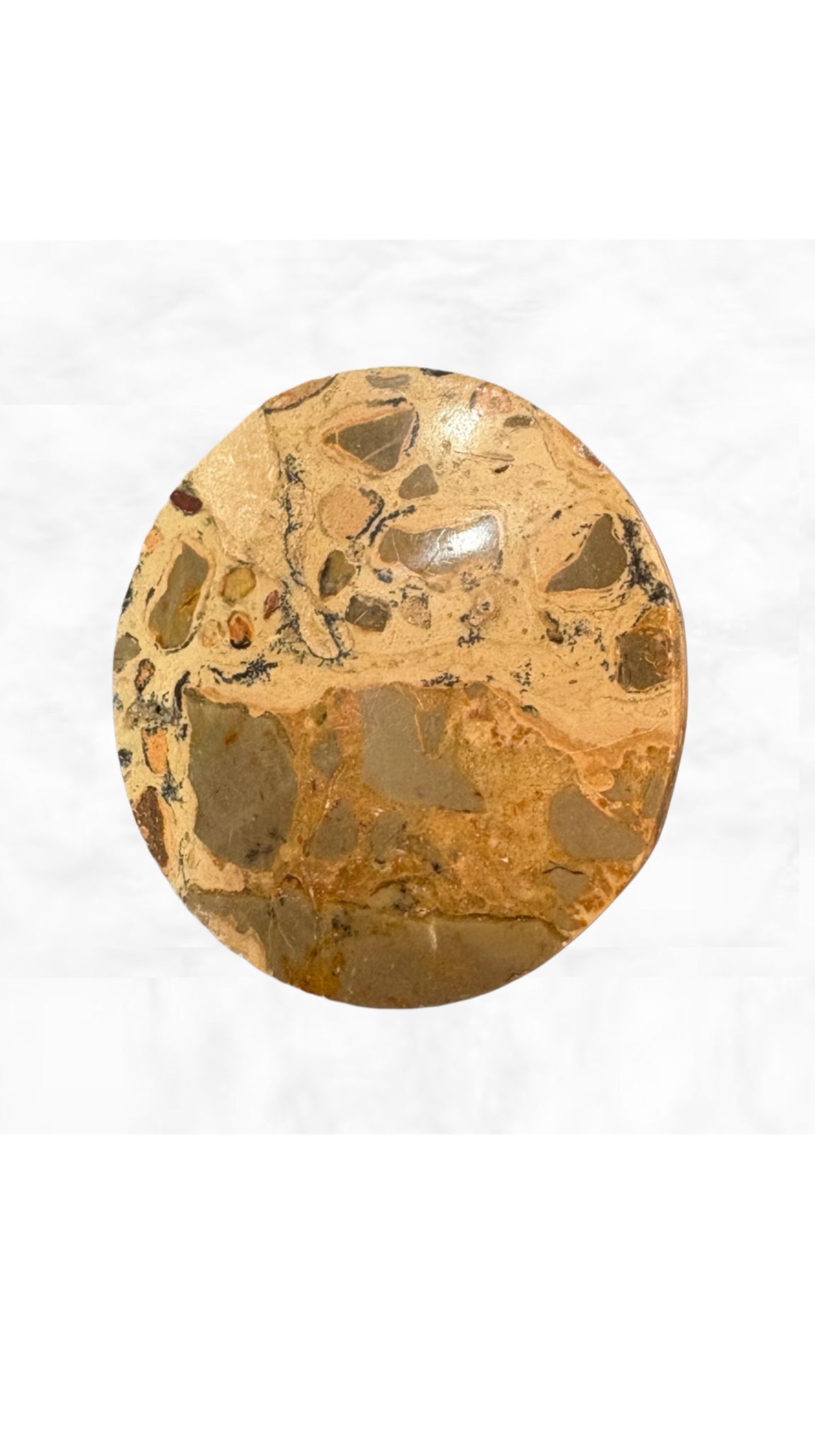 PIEDRA RANURADA LEOPARDITA NATURAL DE 39MM REDONDA