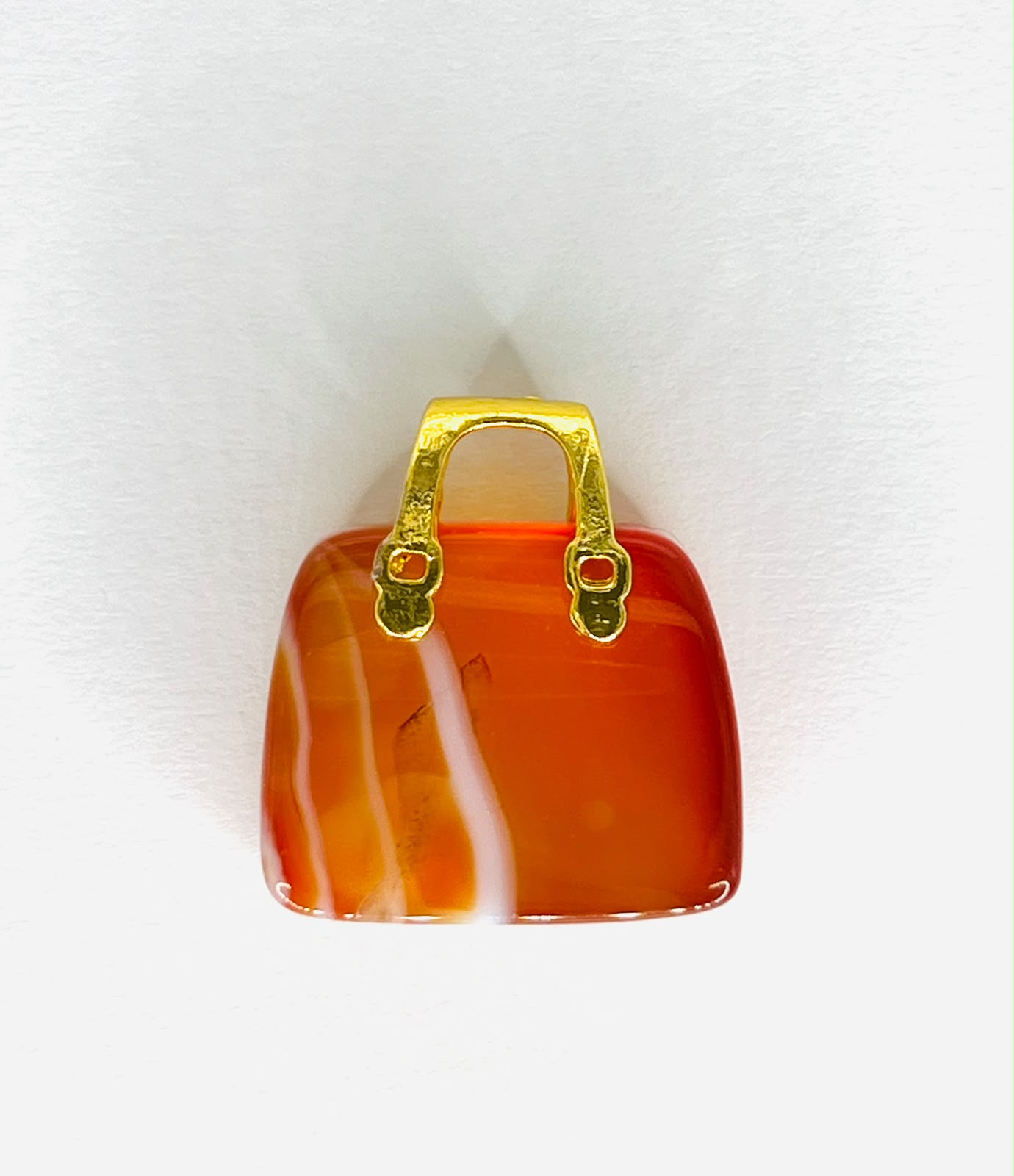 DIJE MINIATURA BOLSO ÁGATA CORNALINA