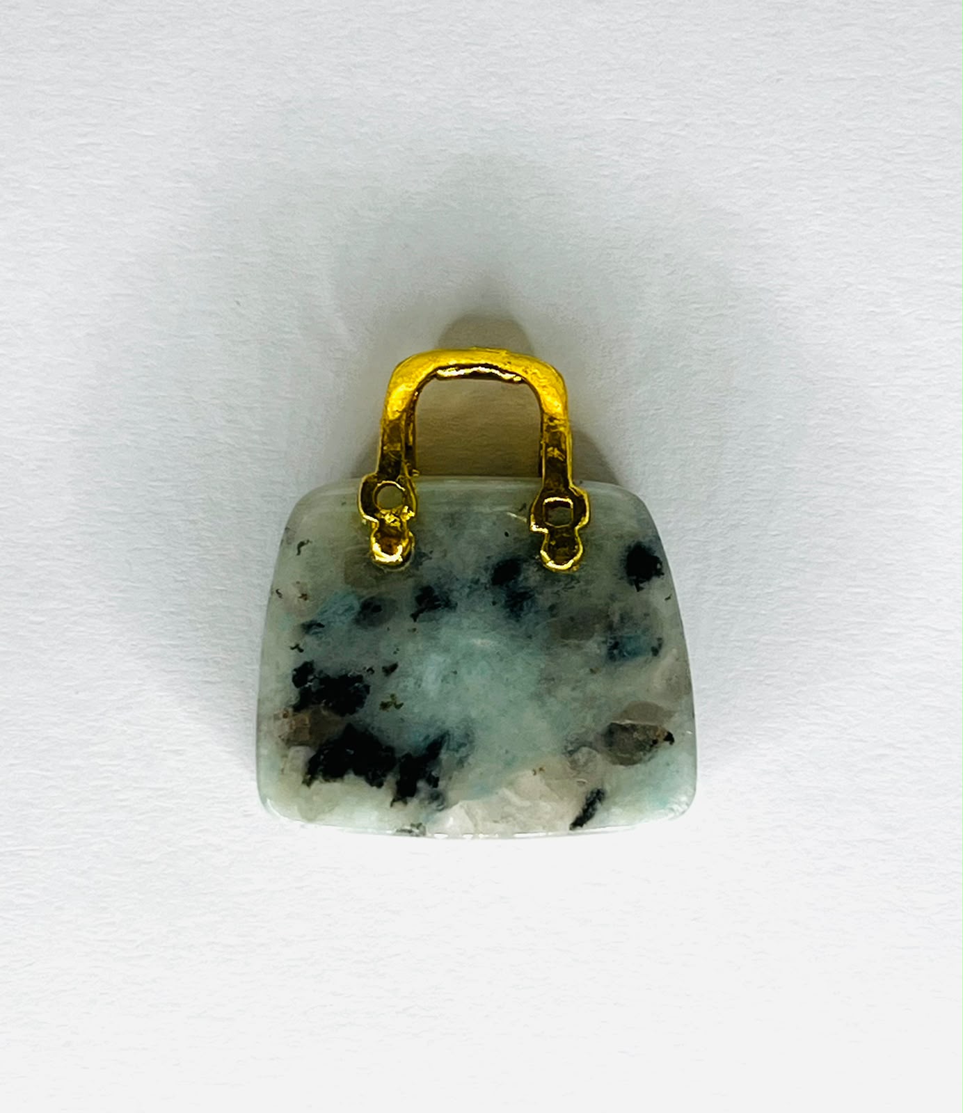 DIJE MINIATURA BOLSO AMAZONITA MOTEADA