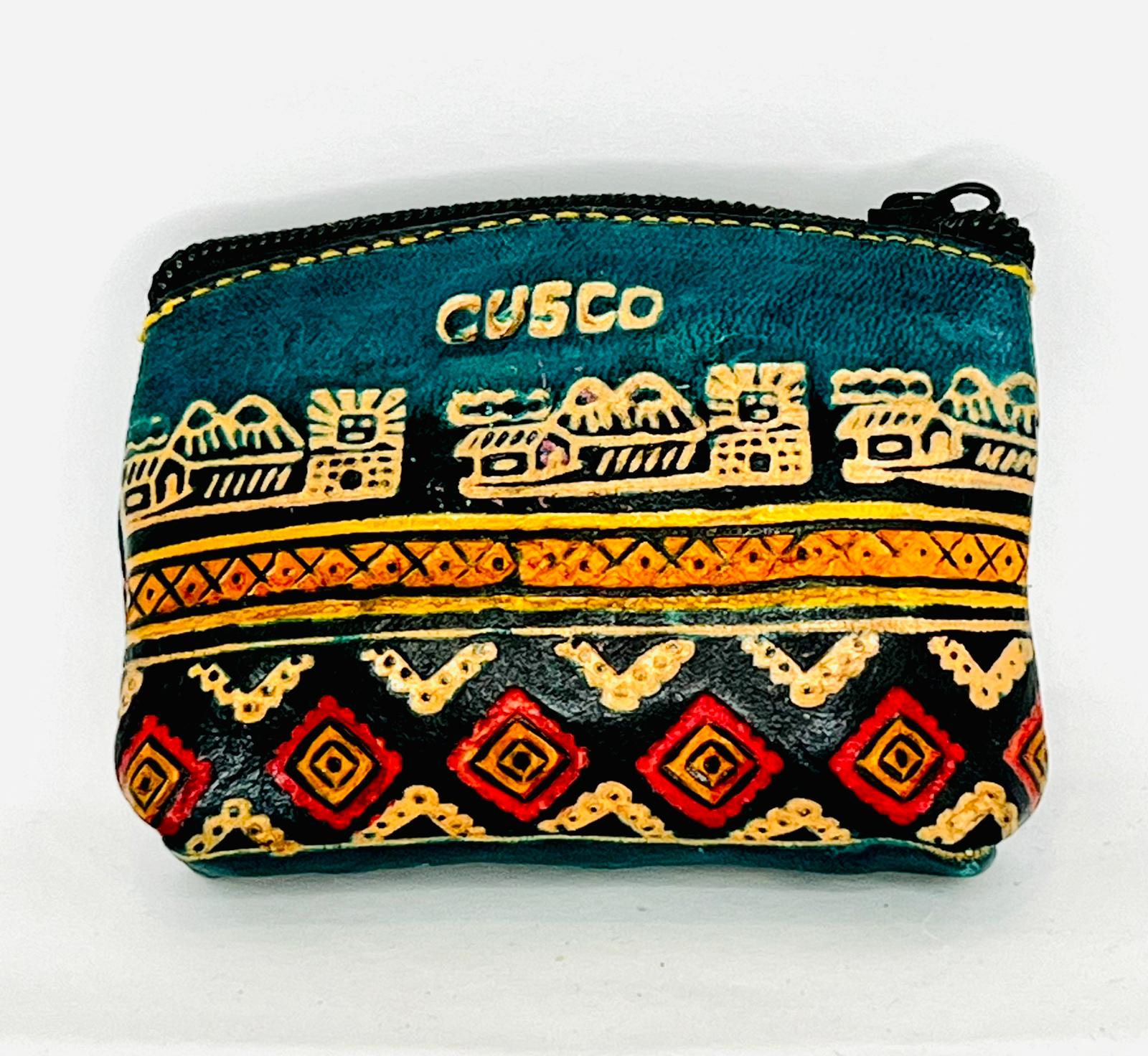 MONEDERO DE CUERO ARTESANAL CUSCO